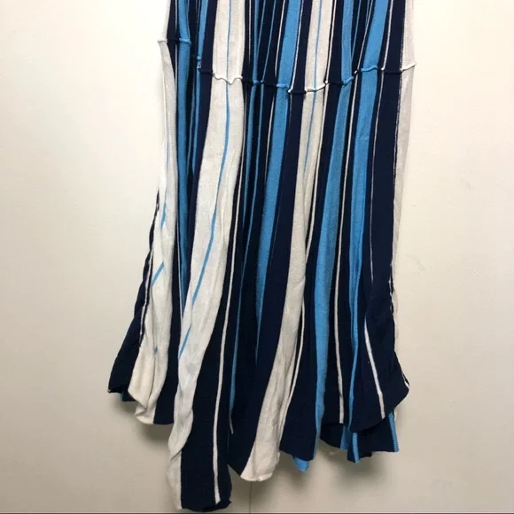 Anthropologie Maeve Lisanne Striped Sweater Maxi Dress Blue White - Picture 7 of 10